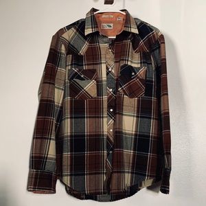 Vintage Pine Grove Earth Toned Flannel